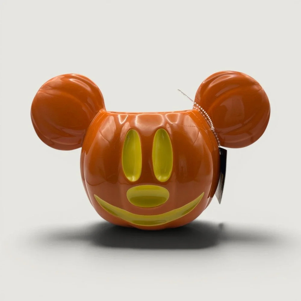 Disney Mickey Mouse Halloween Pumpkin Decorative Vase Orange Ceramic Kohl's NEW